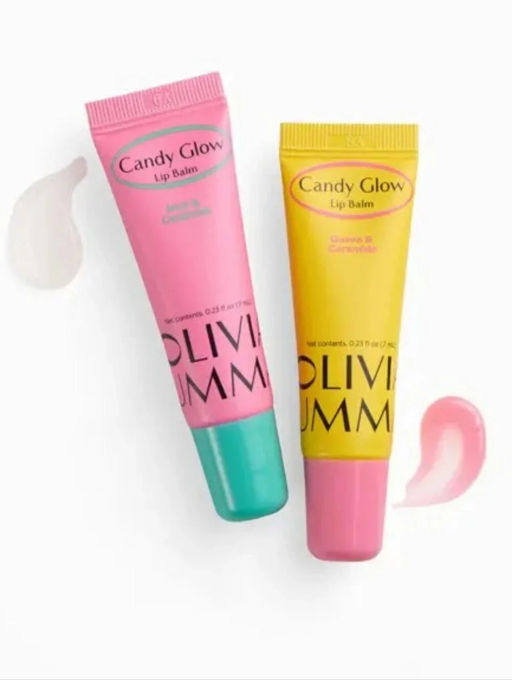 New OLIVIAUMMA Candy Glow Lip Balm Duo in Mint & Guava Double Pack